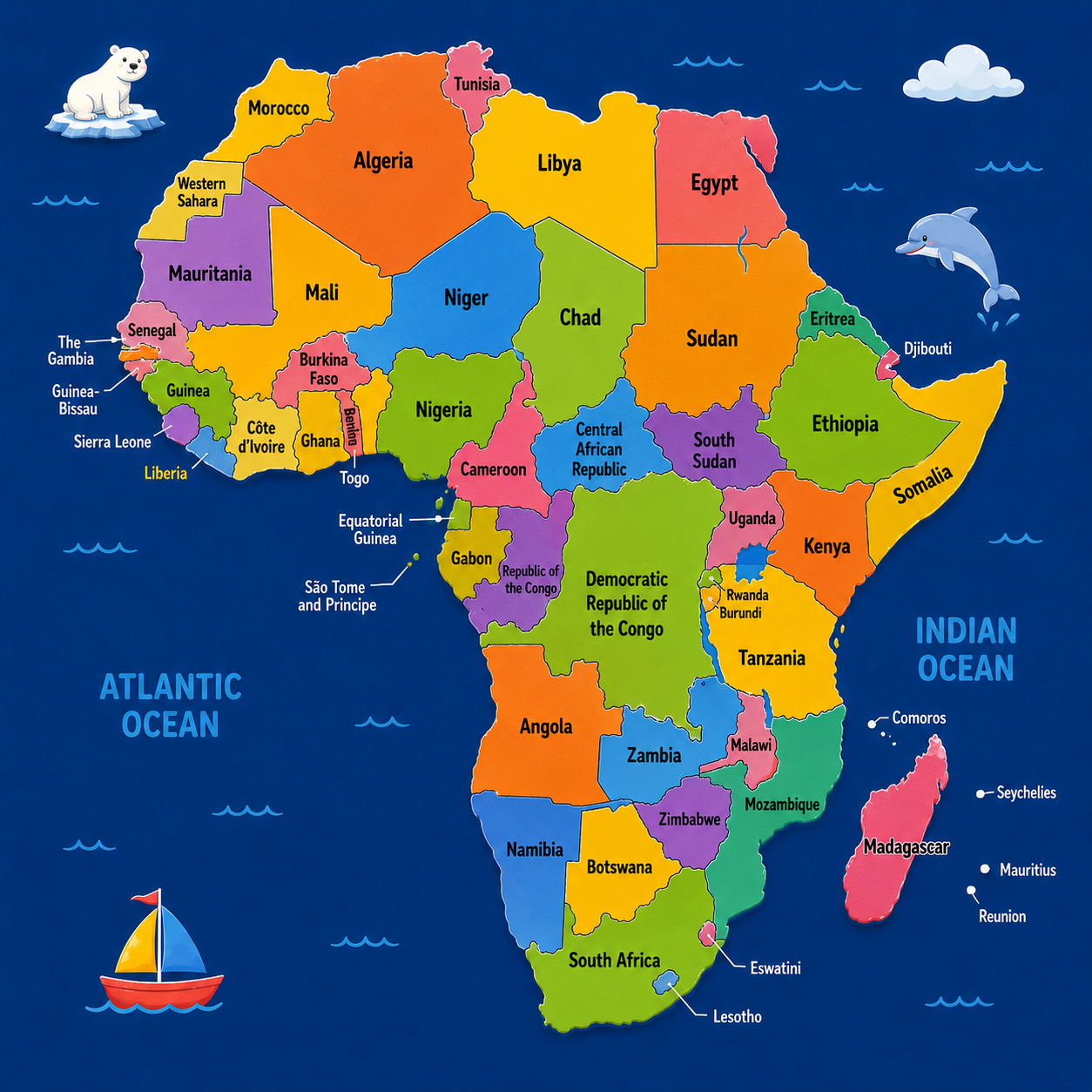 Africa fruit origin map