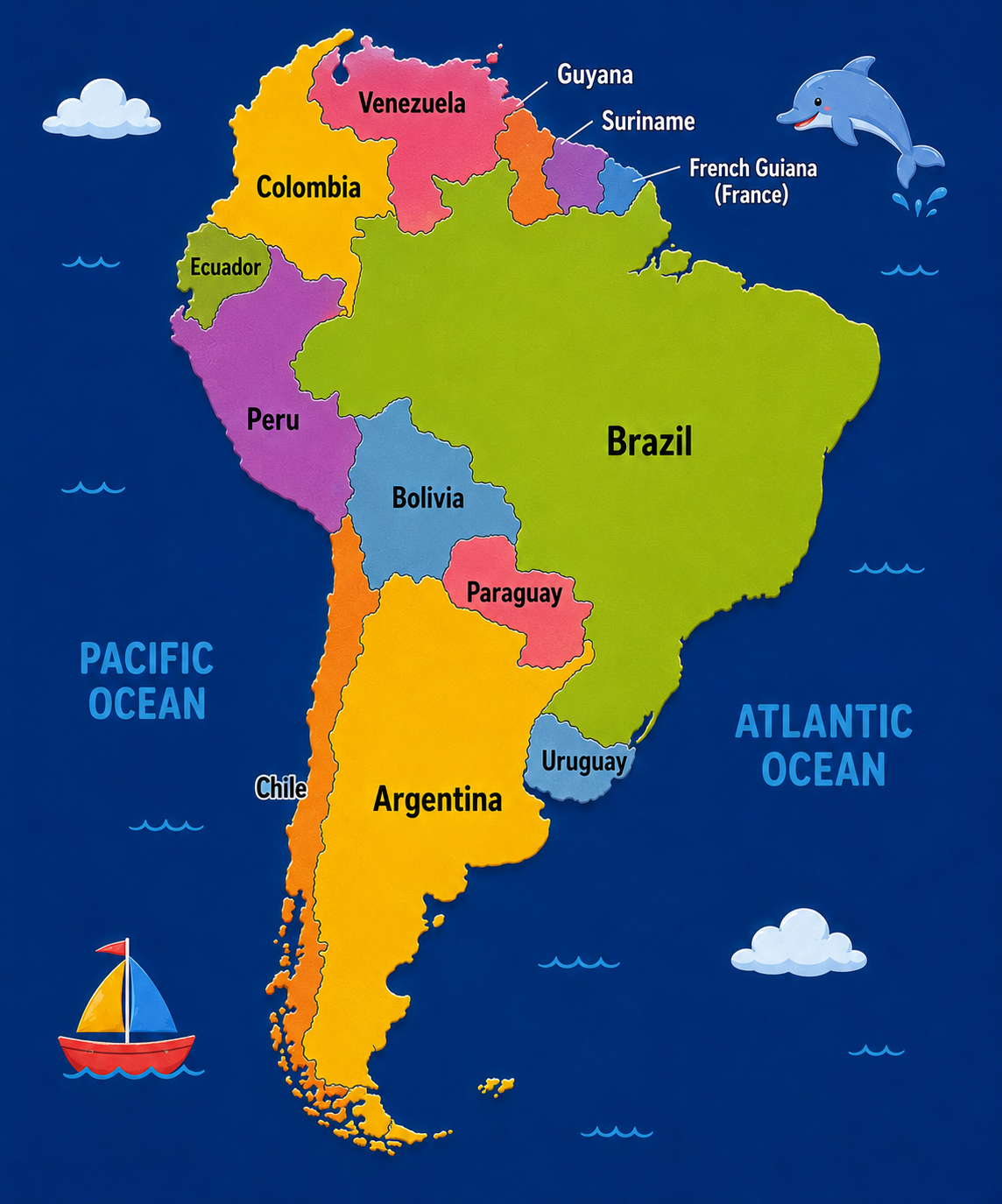 South America fruit origin map