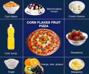 Corn Flakes Fruit Pizza