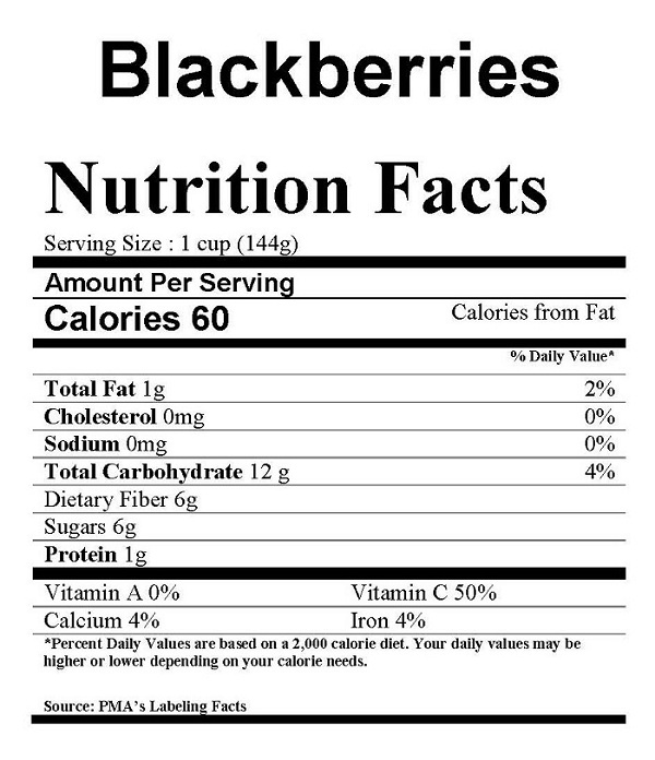 blackberries fruit nutrition facts small