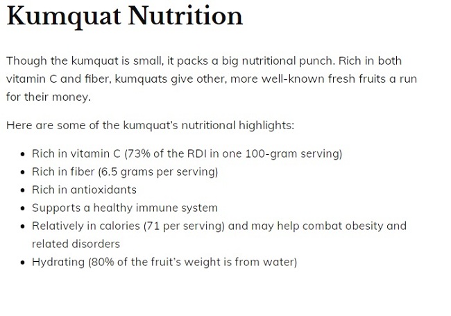 kumquat fruit nutrition small